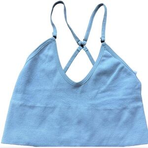 Urban Outfitters Ribbed Light Blue Cami Cropped Tank Top